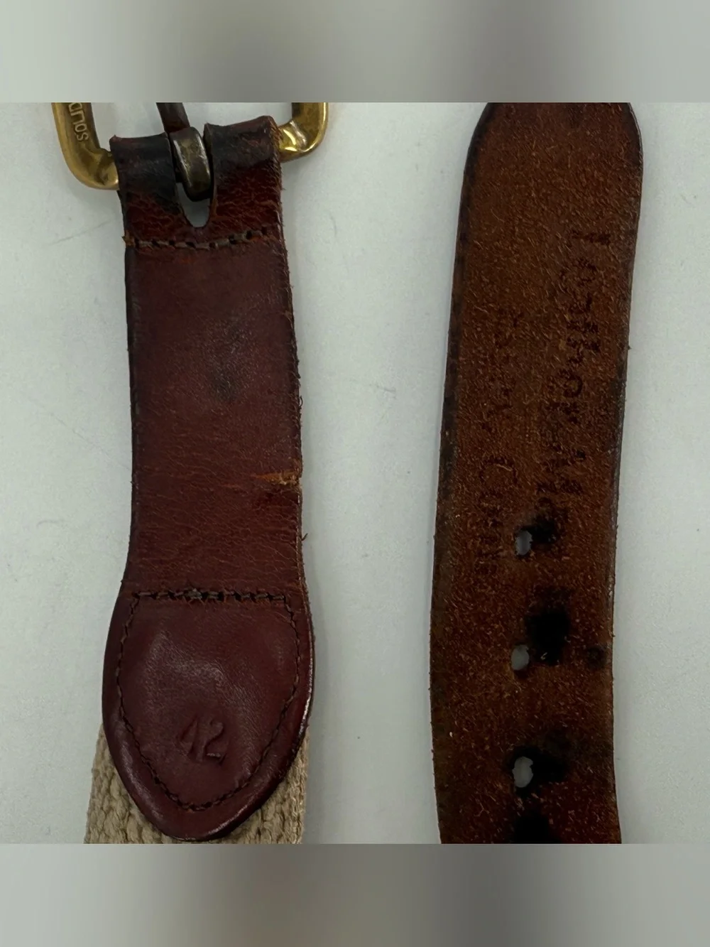 Leather Man Vintage Ahi Tuna Canvas & Leather Men’s Belt 42